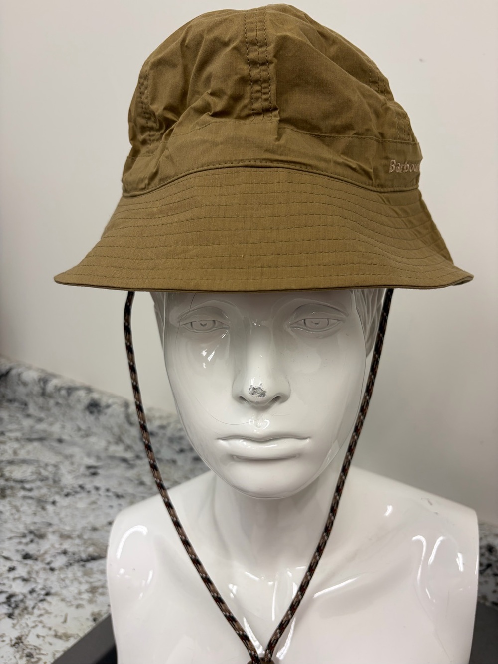 Barbour Men’s Olive Bucket Hat with Chin Cord